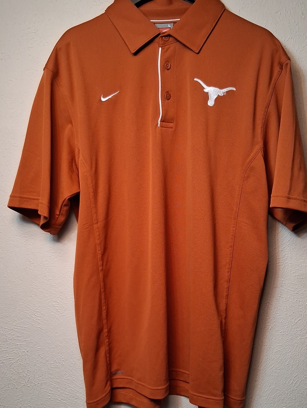 Nike Men's Burnt Orange Texas Longhorn  Polo with White Longhorn Logo